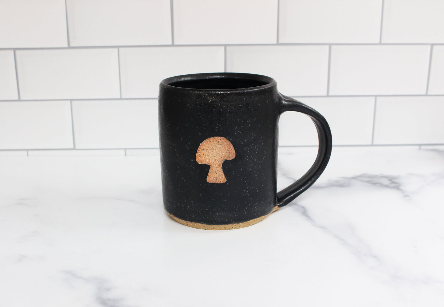 speckled ceramic black fungus mug