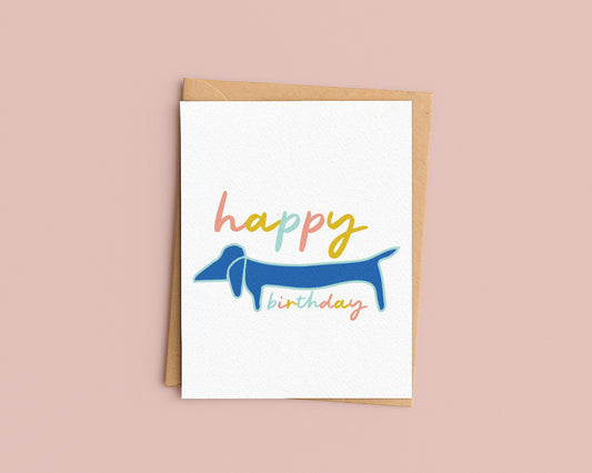 Happy Birthday Dachshund Dog Card