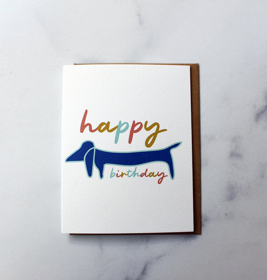 Happy Birthday Dachshund Dog Card