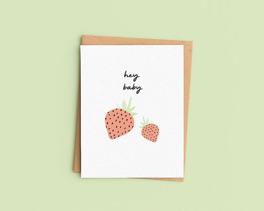Hey Baby Card - Gender Neutral Baby Shower Card