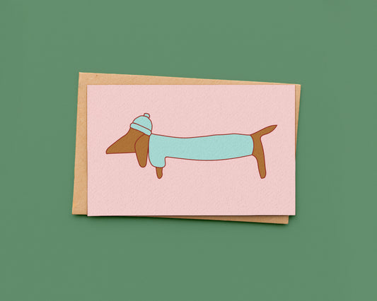 Winter Weenie Dog Dachshund Mini Card Set