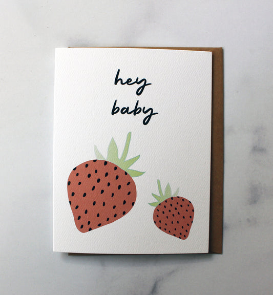 Hey Baby Card - Gender Neutral Baby Shower Card