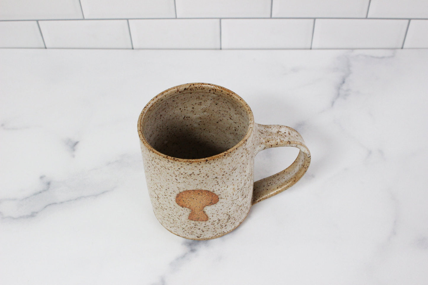 aerial view of pottery coffee cup