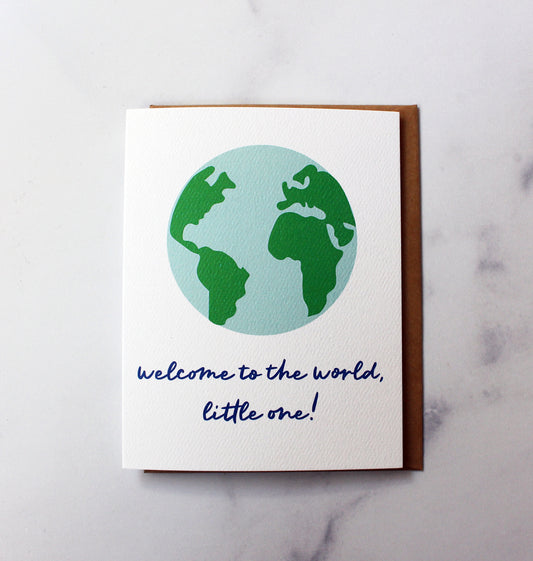 Welcome to the world card - Gender Neutral Baby Shower Card
