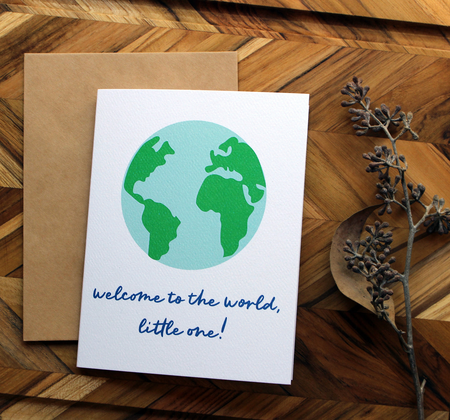 Welcome to the world card - Gender Neutral Baby Shower Card